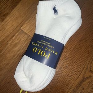 White socks w/ navy blue horse